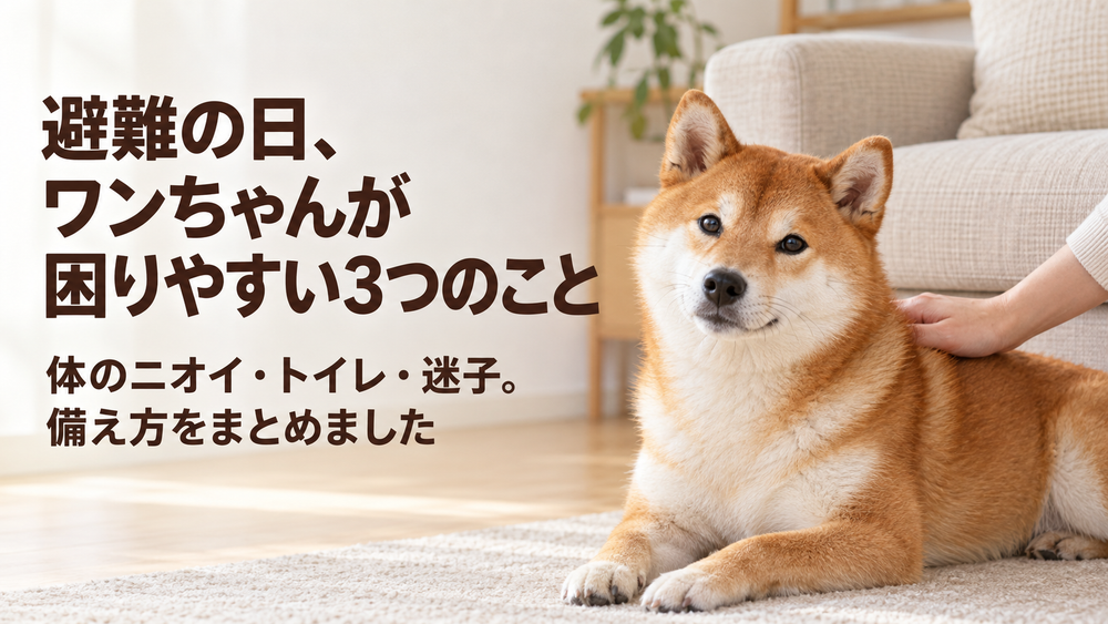 避難の日、ワンちゃんが困りやすい3つのこと　体のニオイ・トイレ・迷子。備え方をまとめました
